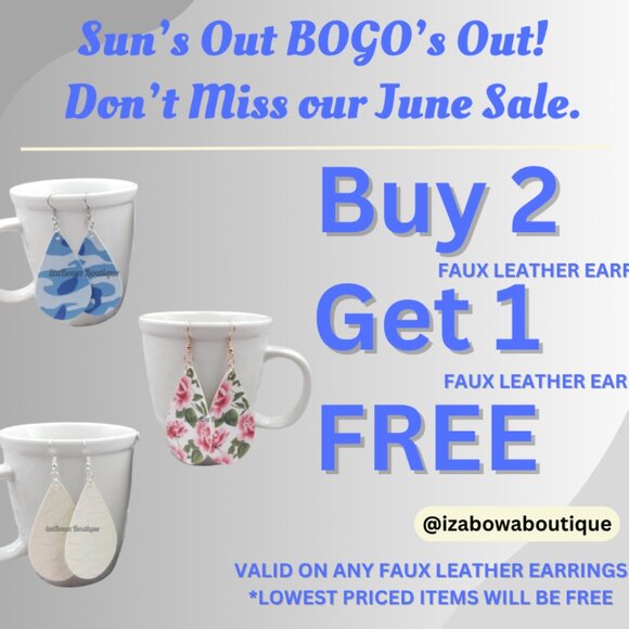 JUNE BOGO Sale onFaux leather Earrings